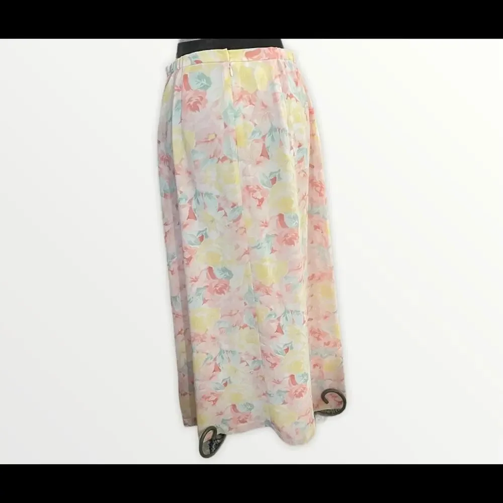 Vintage Pendleton Pastel Floral Fairy Romantic Skirt Womens Size 10 Cottagcore